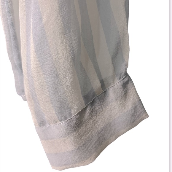 Joie sheer 100% silk stripe blouse. - Picture 5 of 6